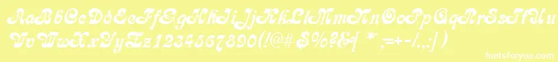 フォントFleetwoodRegular – 黄色い背景に白い文字