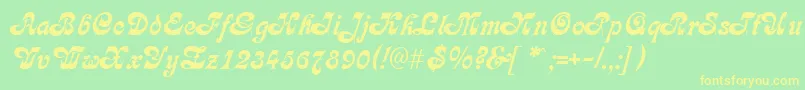 FleetwoodRegular Font – Yellow Fonts on Green Background