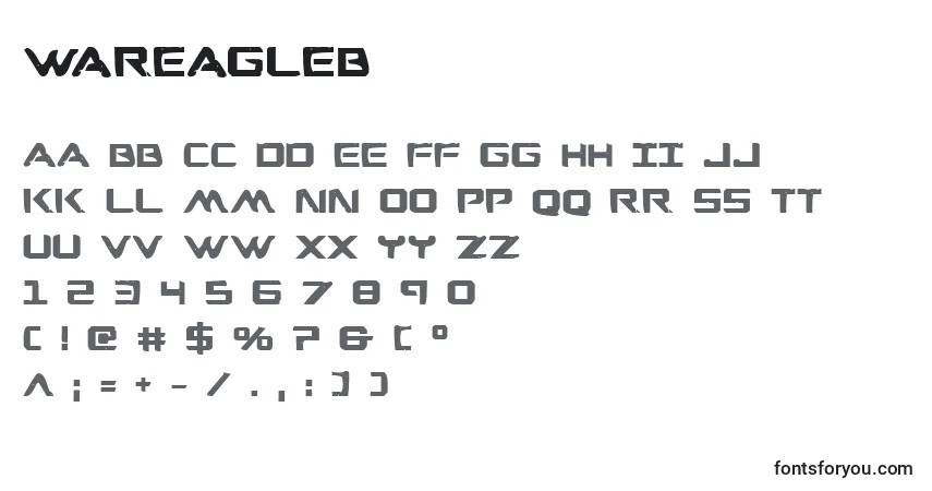Шрифт Wareagleb – алфавит, цифры, специальные символы