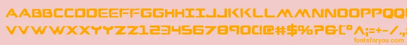 フォントWareagleb – オレンジの文字がピンクの背景にあります。