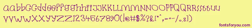 Labanb Font – Purple Fonts on Yellow Background
