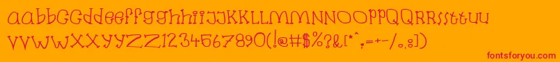 Labanb-Schriftart – Rote Schriften auf orangefarbenem Hintergrund