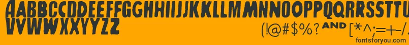 SharkboyLavagirl-Schriftart – Schwarze Schriften auf orangefarbenem Hintergrund