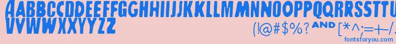 フォントSharkboyLavagirl – ピンクの背景に青い文字