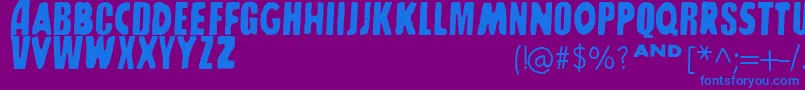 SharkboyLavagirl-Schriftart – Blaue Schriften auf violettem Hintergrund