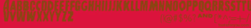 SharkboyLavagirl-fontti – ruskeat fontit punaisella taustalla