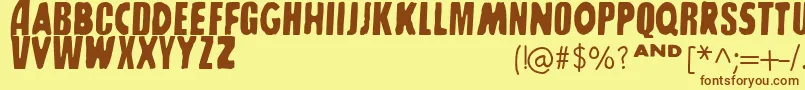 SharkboyLavagirl Font – Brown Fonts on Yellow Background