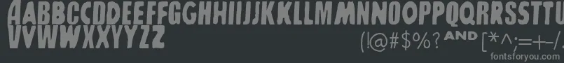 SharkboyLavagirl-fontti – harmaat kirjasimet mustalla taustalla
