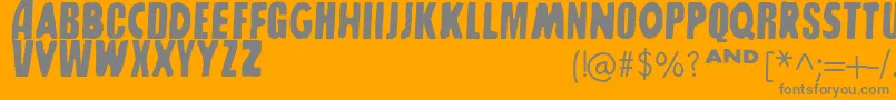 SharkboyLavagirl-Schriftart – Graue Schriften auf orangefarbenem Hintergrund