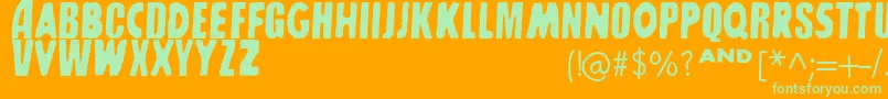 SharkboyLavagirl-fontti – vihreät fontit oranssilla taustalla