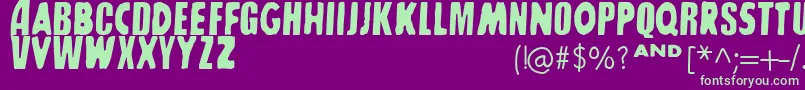 SharkboyLavagirl-Schriftart – Grüne Schriften auf violettem Hintergrund