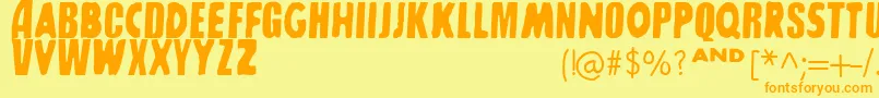 Шрифт SharkboyLavagirl – оранжевые шрифты на жёлтом фоне