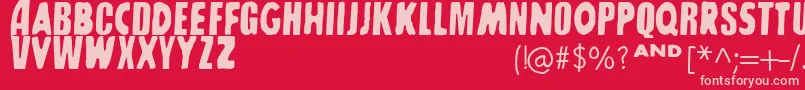 SharkboyLavagirl-fontti – vaaleanpunaiset fontit punaisella taustalla