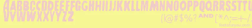 SharkboyLavagirl-fontti – vaaleanpunaiset fontit keltaisella taustalla