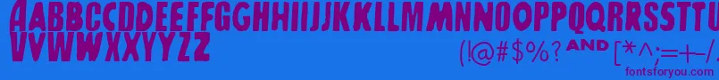 SharkboyLavagirl Font – Purple Fonts on Blue Background