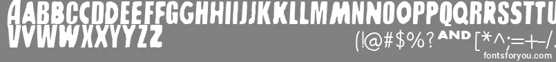 SharkboyLavagirl-fontti – valkoiset fontit harmaalla taustalla