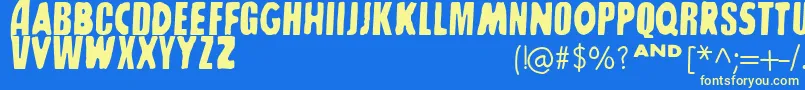 Czcionka SharkboyLavagirl – żółte czcionki na niebieskim tle