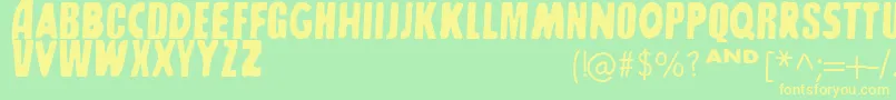 SharkboyLavagirl-fontti – keltaiset fontit vihreällä taustalla