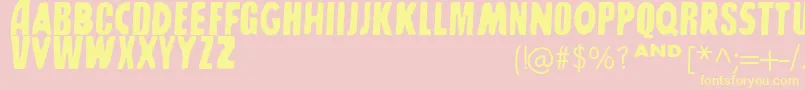 SharkboyLavagirl-Schriftart – Gelbe Schriften auf rosa Hintergrund