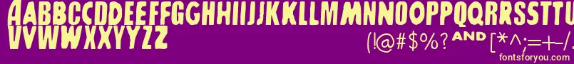 SharkboyLavagirl-fontti – keltaiset fontit violetilla taustalla
