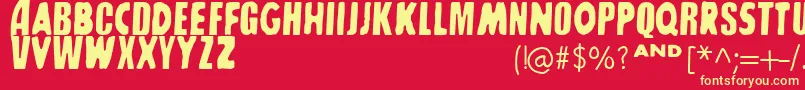 SharkboyLavagirl Font – Yellow Fonts on Red Background