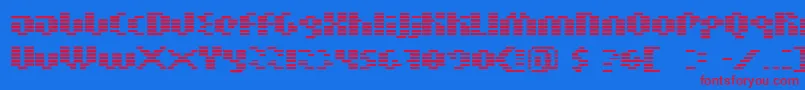 MoogBoy Font – Red Fonts on Blue Background