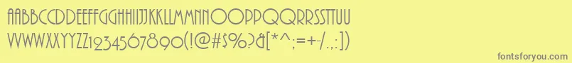 PizzicatoOsfRegular-Schriftart – Graue Schriften auf gelbem Hintergrund