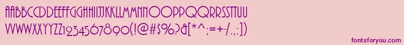 Fonte PizzicatoOsfRegular – fontes roxas em um fundo rosa