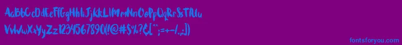 Brushcheetah-Schriftart – Blaue Schriften auf violettem Hintergrund