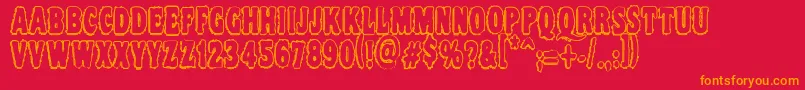 Vtcnightofthedrippydeadouttie Font – Orange Fonts on Red Background