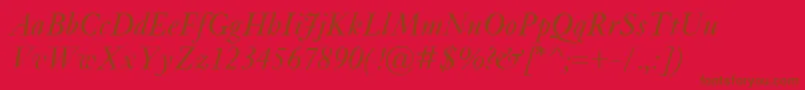 KisClassicoItalic Font – Brown Fonts on Red Background