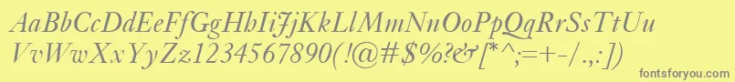 KisClassicoItalic Font – Gray Fonts on Yellow Background