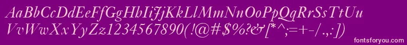 KisClassicoItalic Font – Pink Fonts on Purple Background
