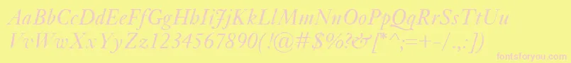 KisClassicoItalic Font – Pink Fonts on Yellow Background