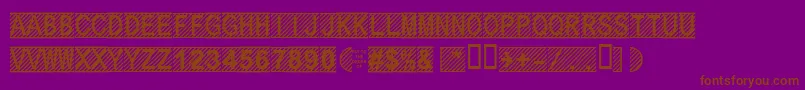 Secure9a-Schriftart – Braune Schriften auf violettem Hintergrund