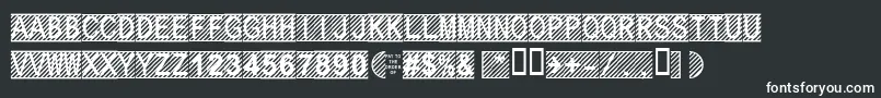 フォントSecure9a – 黒い背景に白い文字