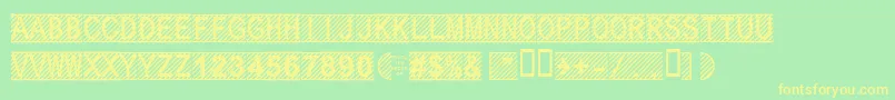 Secure9a Font – Yellow Fonts on Green Background