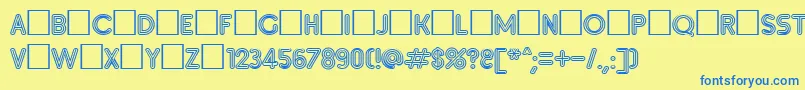Inset7 Font – Blue Fonts on Yellow Background