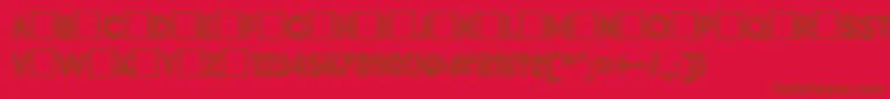 Inset7 Font – Brown Fonts on Red Background