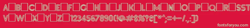 フォントInset7 – 赤い背景に緑の文字