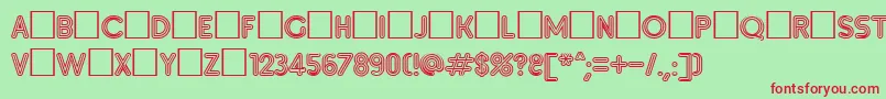 Inset7 Font – Red Fonts on Green Background