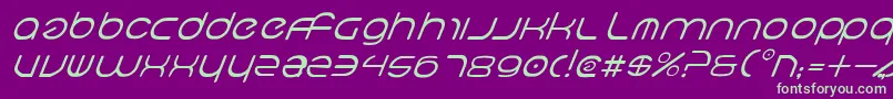 NeoGeoItalic Font – Green Fonts on Purple Background