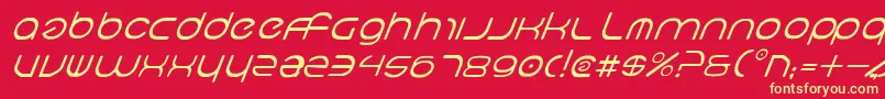 フォントNeoGeoItalic – 黄色の文字、赤い背景