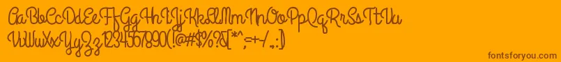Anipetitehotel Font – Brown Fonts on Orange Background