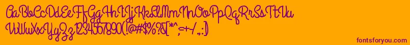 Anipetitehotel Font – Purple Fonts on Orange Background