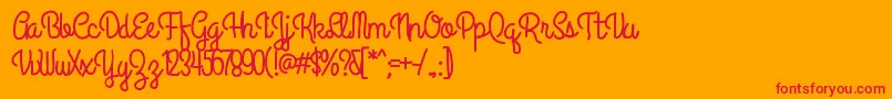 Anipetitehotel Font – Red Fonts on Orange Background