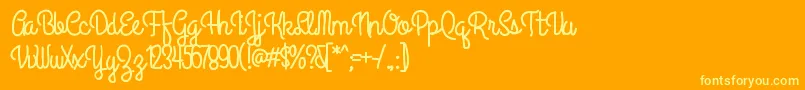 Anipetitehotel Font – Yellow Fonts on Orange Background
