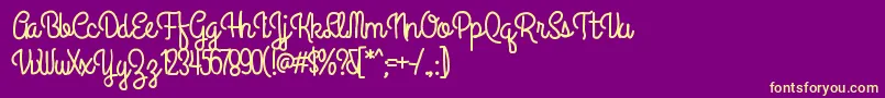 Anipetitehotel Font – Yellow Fonts on Purple Background