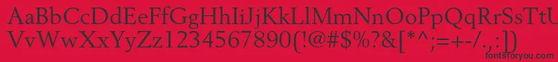 フォントBerlingltstdRoman – 赤い背景に黒い文字