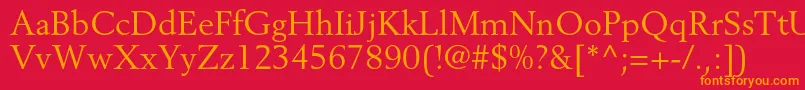 BerlingltstdRoman Font – Orange Fonts on Red Background